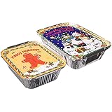 Set of 24 Christmas Holiday Goodies Leftover Aluminum Container with Lids