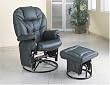 Green Leatherette Cushion Swivel Glider With Ottoman By Coaster Furniture