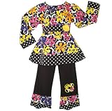 Boutique Girls Funky Floral Kids Clothing Clothes
