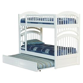 Windsor Twin/Twin Bunk Bed with Trundle Bed - White by -