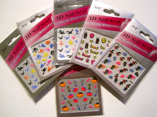 Halloween 3D Nail Art Stickers Decals - 3 pack Mixed Design