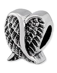 Reflection Beads Silver Angel Wing Heart Love Bead
