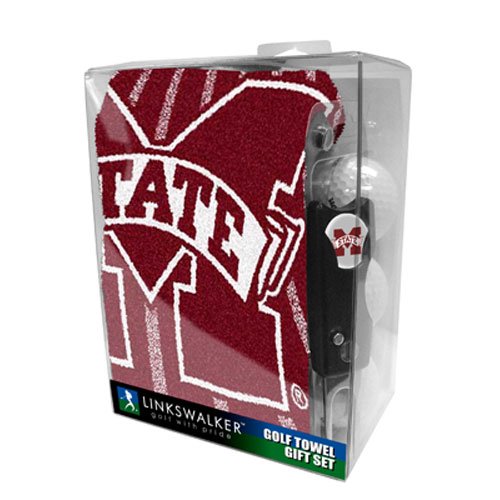 Mississippi State Bulldogs Ncaa Jacquard Golf Towel Gift Pack W/ Balls Repair Tool Marker