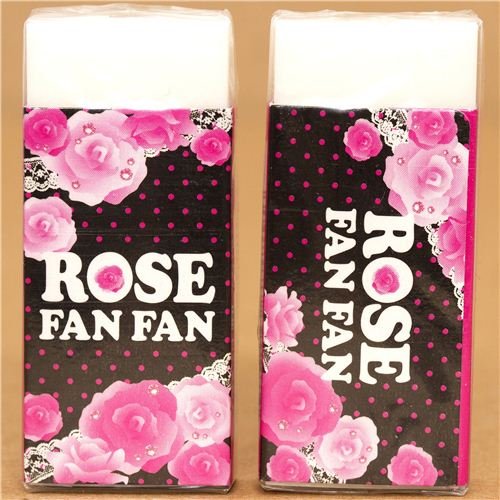 Imagen 2 de Bonita goma de borrar kawaii de Kamio con rosas y puntos