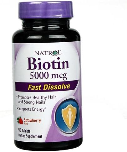 New - Natrol Biotin - Fast Dissolve - Strawberry - 5000 mcg - 90 Tablets