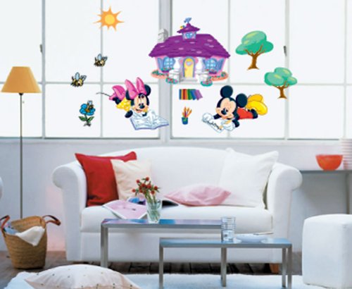 Mickey Mouse Club House and Minnie Mouse Wall Sticker Decal for Baby Nursery Kids Room