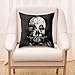 Yoler Pillow Case Decorative Skull Art Outdoor Sofa Cushion Satin Bright Colorful Painting Pillowcases