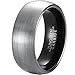 MNH Tungsten Wedding Band-Mens Tungsten Ring-Black Plated Inner Ring- 8mm Brushed Surface