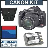 Canon Digital Rebel XTi SLR w/ EFS 18-55mm - Black - Refurbished by Canon U.S.A.with 2 GB CF Memory Card, Spare NB-2LH Lithium-Ion Rechargeable Battery, Camera Case