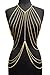 Fashion 21 Gold Tone Womens Adjustable Size Rhinestone Accent Body Chain Necklace Jewelry IBD1038G