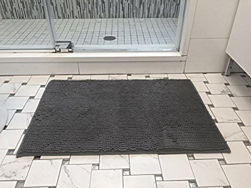 Baja Ultra Soft Microfiber Memory Foam Shag Bath Mat (Charcoal)