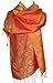 Fandori Silk Scarf Shawl with Floral Print and Contrasting Color - Orange - One Size
