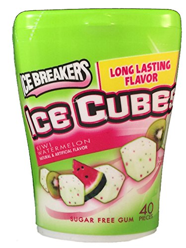 Ice Breakers Ice Cubes Sugar Free Gum, Kiwi Watermelon, 40-Piece Container