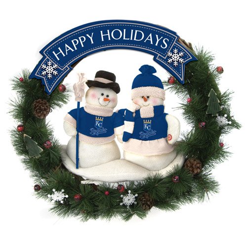 Kansas City Royals Team Snowman Christmas Wreath