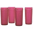 Vintage Cut Acrylic Tumblers, Set of four - Pink