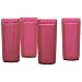 Vintage Cut Acrylic Tumblers, Set of four - Pink