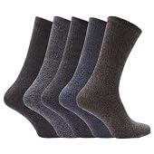 Mens Plain Cotton Rich Boot Socks (Pack of 5)