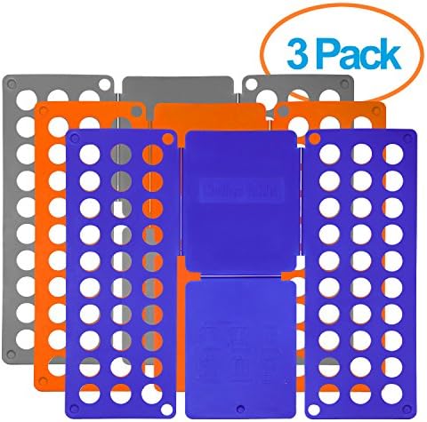 Foldplex Flipfold Shirt Folder Tshirt Folder Folding Board ( 3 Pack - Grey / Blue / Orange )
