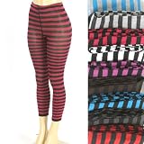 Striped Capri Style Leggings - Choose from 9 colors