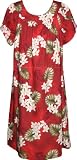 MuuMuu House Dress - Plumeria Monstera Petal Sleeves Caftan Kaftan Hawaiian Aloha Pullover Cotton Lounger - Regular and Plus Size