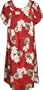 MuuMuu House Dress - Plumeria Monstera Petal Sleeves Caftan Kaftan Hawaiian Aloha Pullover Cotton Lounger in Red - 2X Plus