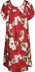 MuuMuu House Dress - Plumeria Monstera Petal Sleeves Caftan Kaftan Hawaiian Aloha Pullover Cotton Lounger - Regular and Plus Size