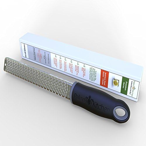 Microplane Paleo Kitchen Zester Grater - Professional and Premium Quality Kitchen Multi-purpose Tool. Soft Handle Grip, Sharp Stainless Steel Blade. Zest/grate Items Such As Parmesan, Cheese, Citrus, Coconut, Chocolate. 100% Lifetime Guarantee