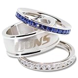 Detroit Lions Logo Crystal Stacked Ring Set (Size 7)