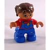 Lego Duplo M�dchen mit blauer Latzhose und Z�pfen