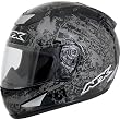 AFX Fusion Adult FX-95 Street Bike Racing Motorcycle Helmet w/ Free B&F Heart Sticker Bundle - Black