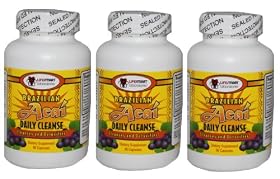 Brazilian Acai Daily Cleanse- 270 caps, 3 Months Colon Cleanse, energize, Detox weight loss with 1 Billion Probiotics Lactobacillus Acidophilus
