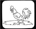 Decorated Mouse Pad with "black and white", domestic, India, poultry, cock, bird, Asia, morning, rooster