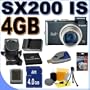 Canon PowerShot SX200IS 12MP Digital Camera w/12x Wide Angle Optical Image Stabilized Zoom (Black) 4GB BP5L Battery/Rapid Charger BigVALUEInc Accessory Saver Bundle