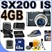 Canon PowerShot SX200IS 12MP Digital Camera w/12x Wide Angle Optical Image Stabilized Zoom (Black) 4GB BP5L Battery/Rapid Charger BigVALUEInc Accessory Saver Bundle