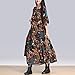 Serenely 2015 Women's 100% Cotton 3/4 Sleeve Paisley Print Dresses Vintage Dress Blue
