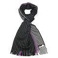 Men's Striped Wool Scarf - Mens Luxurious Extra Fine Merino Striped Scarf - Lovarzi - Made in Scotland - Winter Scarves