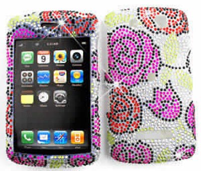 Blackberry Storm 9500 / 9530 Crystal, Pink and Red Roses Full Rhinestones/Diamond/Bling – Hard Case/Cover/Faceplate/Snap On/Housing