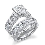 5.00 Ct Cushion Cut Diamond Matching Wedding 14K Ring Set GRA Certified Center 1.50 Carat