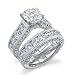 5.00 Ct Cushion Cut Diamond Matching Wedding 14K Ring Set GRA Certified Center 1.50 Carat