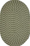 Robin Rugs dark olive Sparkle Chenille Braided 5 x 8 Oval Area Rug