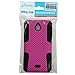 MYBAT Mesh Hybrid Hard Case Gel Cover For Huawei Ascend Plus H881C Valiant Y301 - Retail Packaging - Pink Black