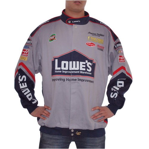 Mens Chase Authentics Nascar gray and blue Lowe