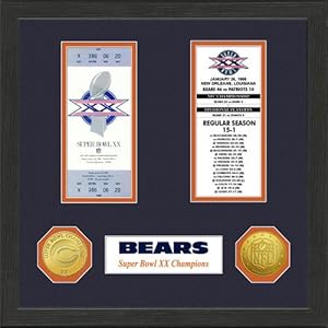 NFL Chicago Bears Super Bowl Ticket Collection Wall Frame