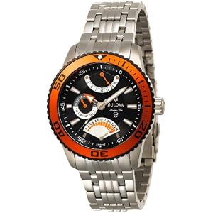 Buy Bulova Mens Marine Star Stainless Steel Bracelet Black Dial Watch #98B112 by Bulova now!