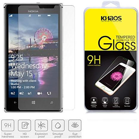 Nokia Lumia 925 Screen Protector, KHAOS® Premium Tempered 0.33mm Glass Screen Protector Film for Nokia Lumia 925