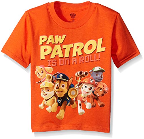 Nickelodeon Toddler Boys Paw Patrol Is On A Roll Short Sleeve Tee, Orange, 2T