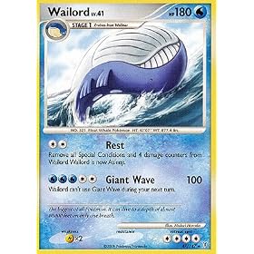 Pokemon Platinum Supreme Victors Single Card Wailord #47 Rare