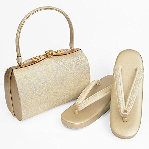 和ごころきもの屋　【紗織】ブランド【草履バッグセット】Ｌサイズ【帯地】パールトーン加工済【３枚芯】【日本製】和装バッグ　着物　バッグ　セット　フォーマル　単品　礼装　留袖　成人式　結婚式　訪問着　附下げ　振袖　bagset190