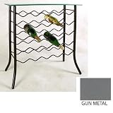 25 Bottle Wine Rack/Server - Gun Metal Finish (Gun Metal) (30"H x 12"W x 29"D)