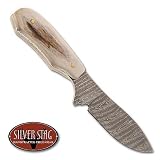 Silver Stag Knife Damascus Stag Twist